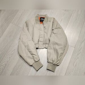 Zara Light Gray Bomber Jacket